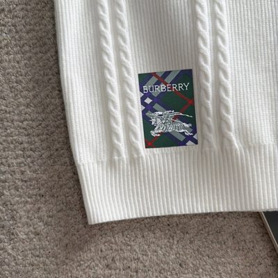 Burberry long-sleeve cable-knit polo sweater — 6