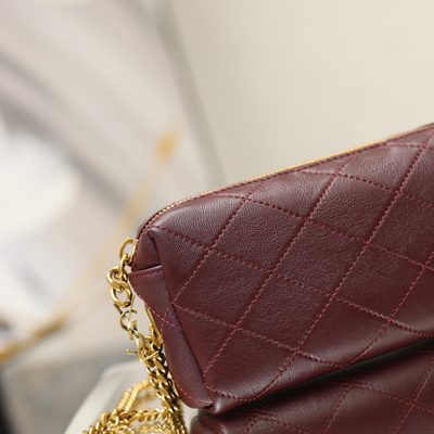 Saint Laurent Cassandre Bijou quilted textured-leather pouch — 3