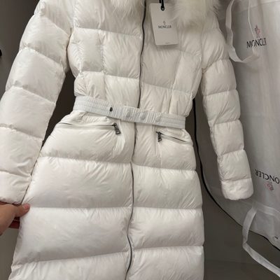 Moncler Boedic hooded shearling-trimmed long down jacket — 3