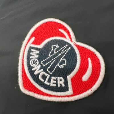 Moncler windbreaker jacket with distinctive heart-shaped and striped logo — 3