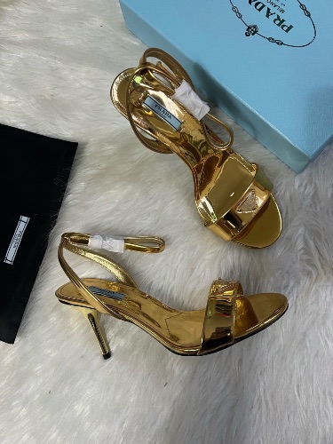 Prada metallic leather sandals