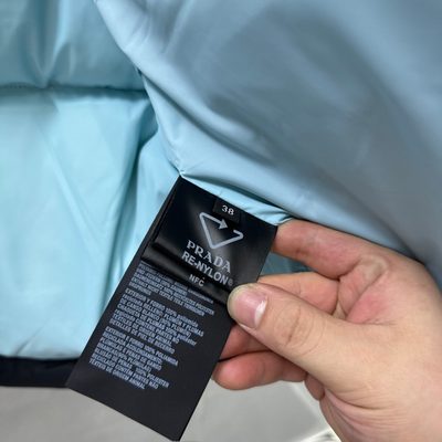 Prada Re-Nylon Gabardine Hooded Down Jacket — 8