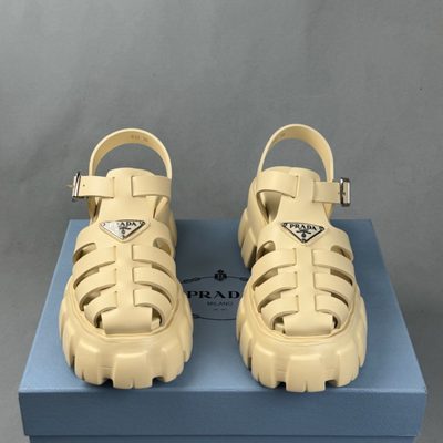 Prada foam rubber Monolith cage sandals — 3