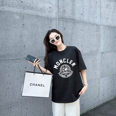 Moncler black short-sleeved cotton t-shirt — 8