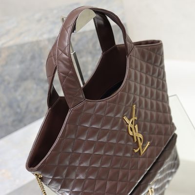 Saint Laurent Icare Medium Quilted Leather Tote — 5