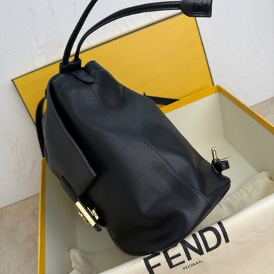 Fendi Brown FF Jacquard Fabric Backpack (T) — 3