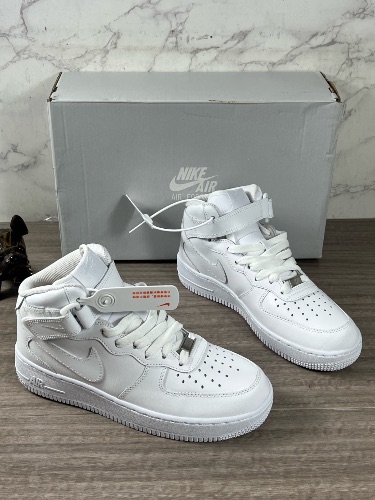 Nike Air Force 1 Mid '07 sneakers in a white colorway — 4