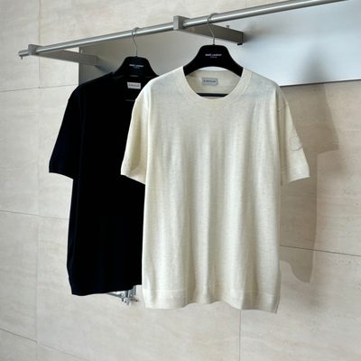 Moncler off-white knitted short-sleeve top — 4