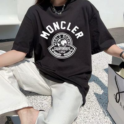 Moncler black short-sleeved cotton t-shirt — 9