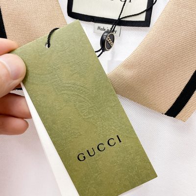 Gucci white cotton piquet polo shirt — 6