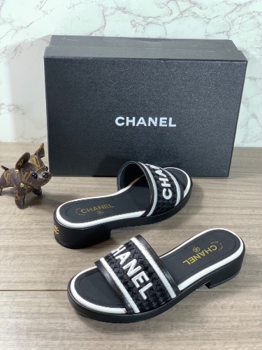 Chanel Lambskin Embroidered CC Mule Sandals