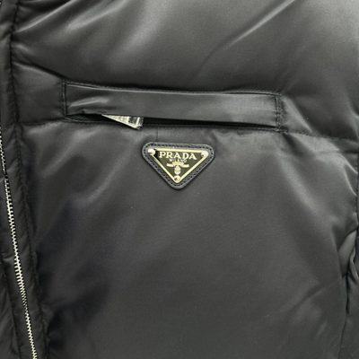 Prada Re-Nylon Gabardine Hooded Down Jacket — 6