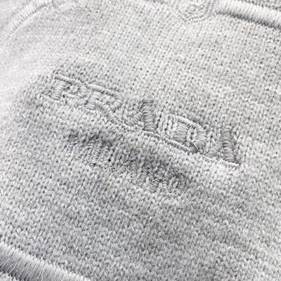 Prada light gray crew-neck knit sweater — 6