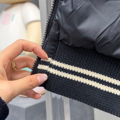 Moncler Navy Paneled Down Cardigan — 5