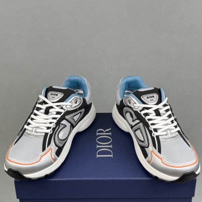 Dior B30 mesh and technical fabric sneakers in a silver and dark grey — 4