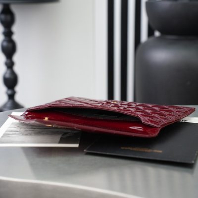 Saint Laurent Paris Matelassé Patent-Leather Clutch — 12
