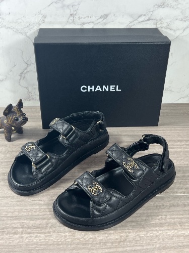 Chanel quilted calfskin "Dad Sandals" — 3