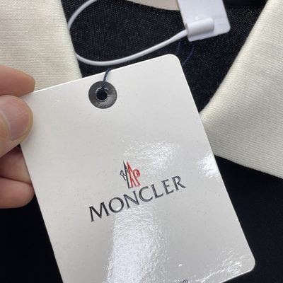 Moncler black and white cotton piquet polo shirt — 6