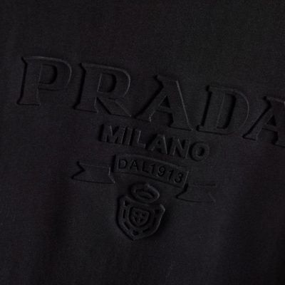 Prada Raised-Logo Cotton T-shirt — 5