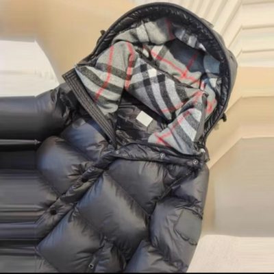Burberry Halsby Hooded Check Down Jacket — 8