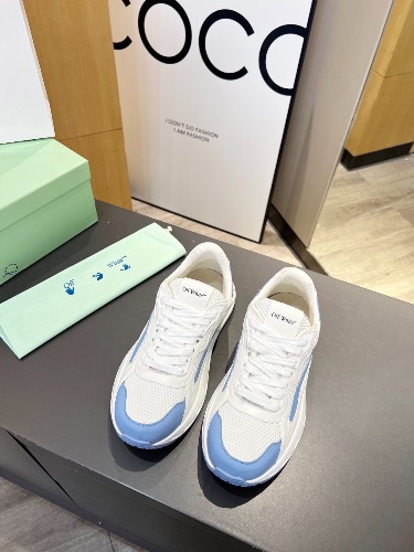 Off-White Runner B leather and mesh sneakers — 3