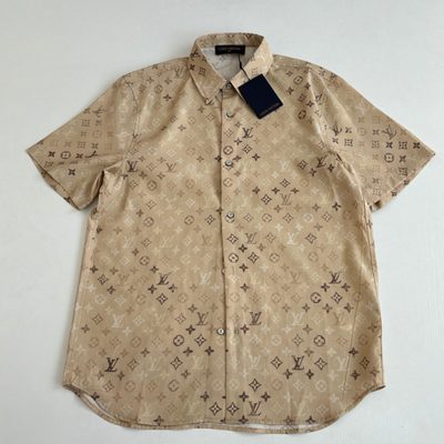 Louis Vuitton beige Monogram short-sleeved shirt — 3