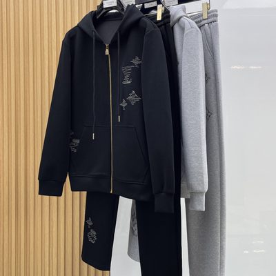 LV zip-up hoodie and matching sweatpants set — 12