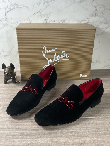 Christian Louboutin Dandelion Strass suede loafers for men — 3