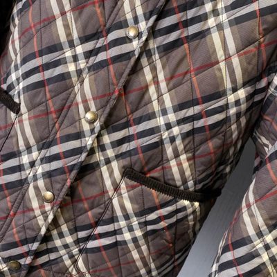 Burberry Oldham Corduroy-Trimmed Quilted Checked Cotton Jacket — 8