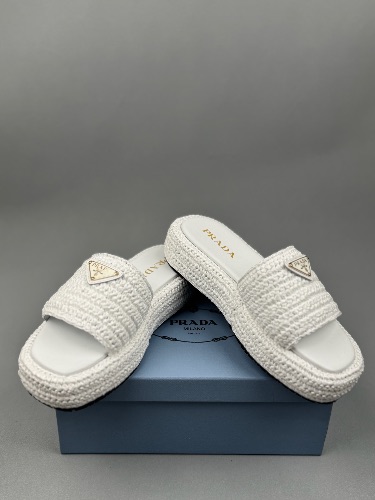 Prada crochet flatform slides — 4