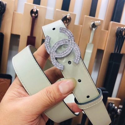 Chanel belt features a distinctive double-C buckle — 4