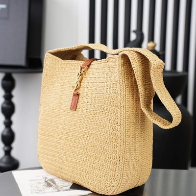 Saint Laurent Le 5 à 7 Raffia Shoulder Bag — 5