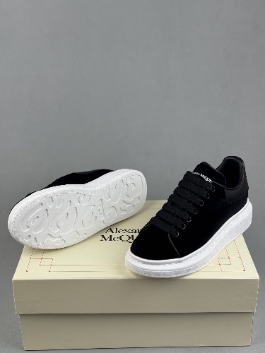 Alexander McQueen Black Velvet Oversized Sneakers