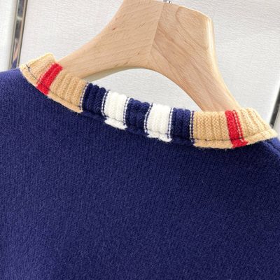Burberry Checked Jacquard-Trimmed Wool Sweater — 4