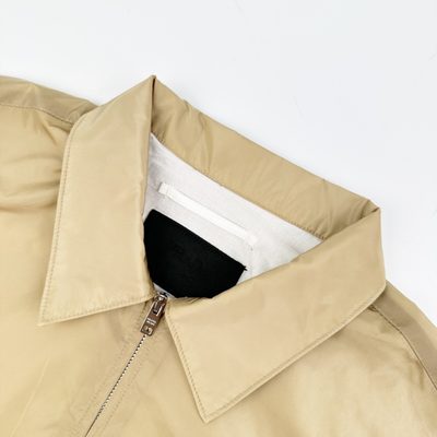 Prada sand beige Re-Nylon short-sleeved zip-up shirt — 3
