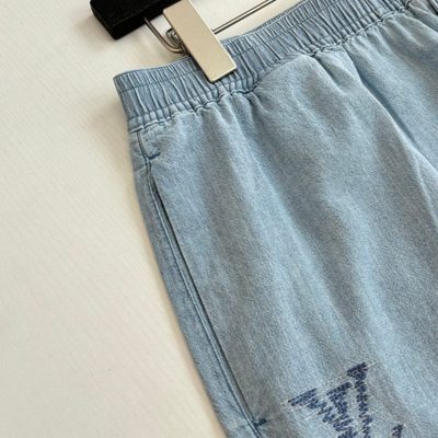 Louis Vuitton Embroidered Signature Chambray Shorts — 5