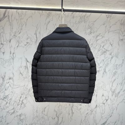 Moncler ivory-colored Moncler down-filled snap-front shirt jacket with dual chest flap pockets — 3