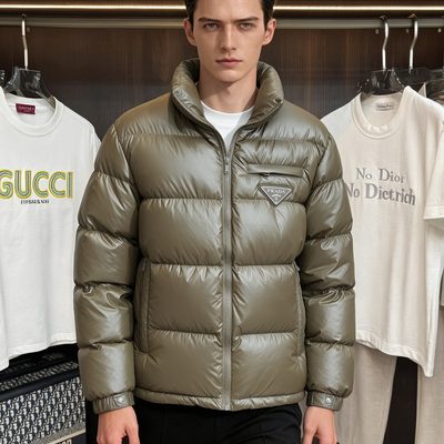 Prada shiny nylon puffer jacket