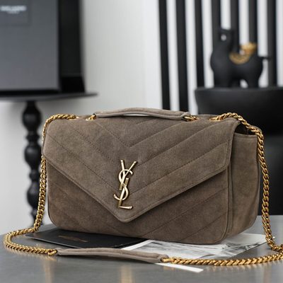 Saint Laurent Loulou Matelassé Suede Shoulder Bag — 6