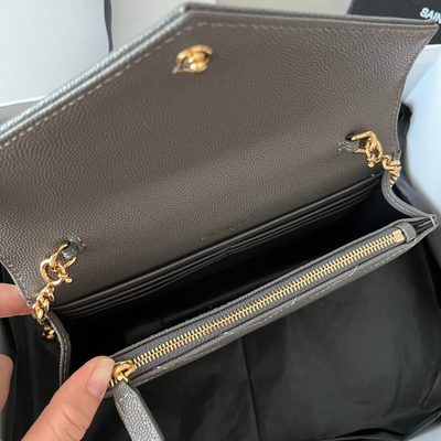 Saint Laurent Cassandre Envelope Chain Wallet — 9