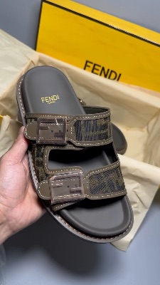 Fendi Feel FF-motif jacquard fabric slides — 5