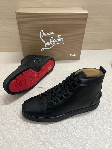Christian Louboutin Louis Flat Calf Black high-top sneakers