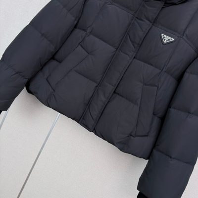 Prada Re-Nylon cropped down puffer jacket — 6