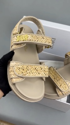 Dioract sandals in beige woven raffia — 5