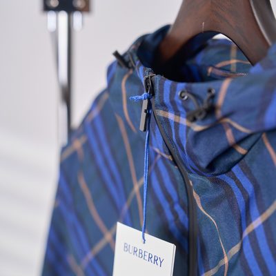 Burberry blue check-pattern jacke — 9