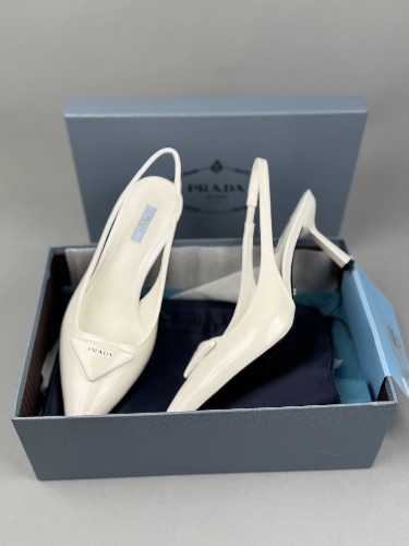 Prada leather slingback pumps