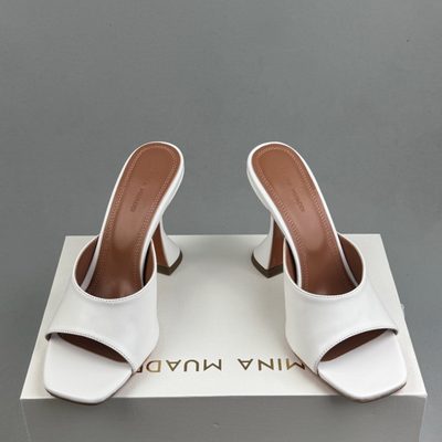 Amina Muaddi Lupita leather mules — 4