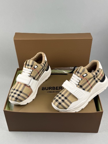 Burberry Check, Suede and Leather Sneakers