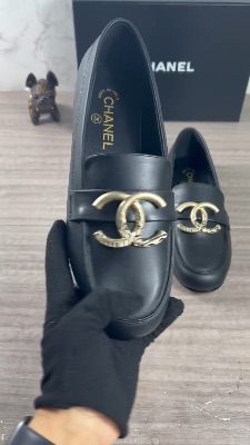 Chanel black calfskin loafers — 5
