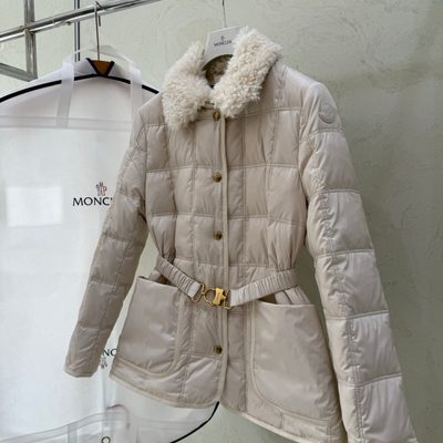Moncler Cygnes Belted Short Down Jacket — 4